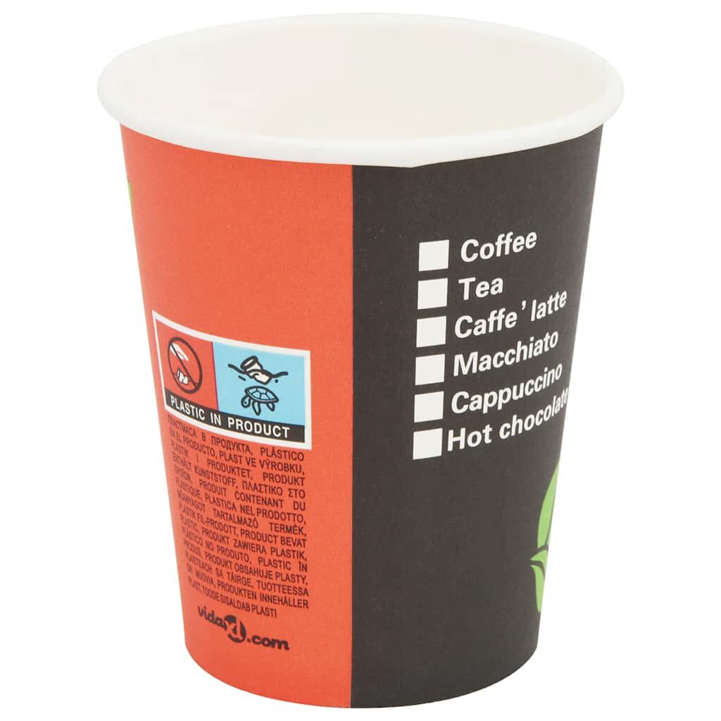 vidaXL Ποτήρια Καφέ μιας Χρήσης 1000 τεμ. 240 ml (8 oz) Χάρτινα