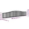 vidaXL Συρματοκιβώτια Τοξωτά 4 τεμ. 400x30x60/80 εκ. Γαλβαν. Ατσάλι
