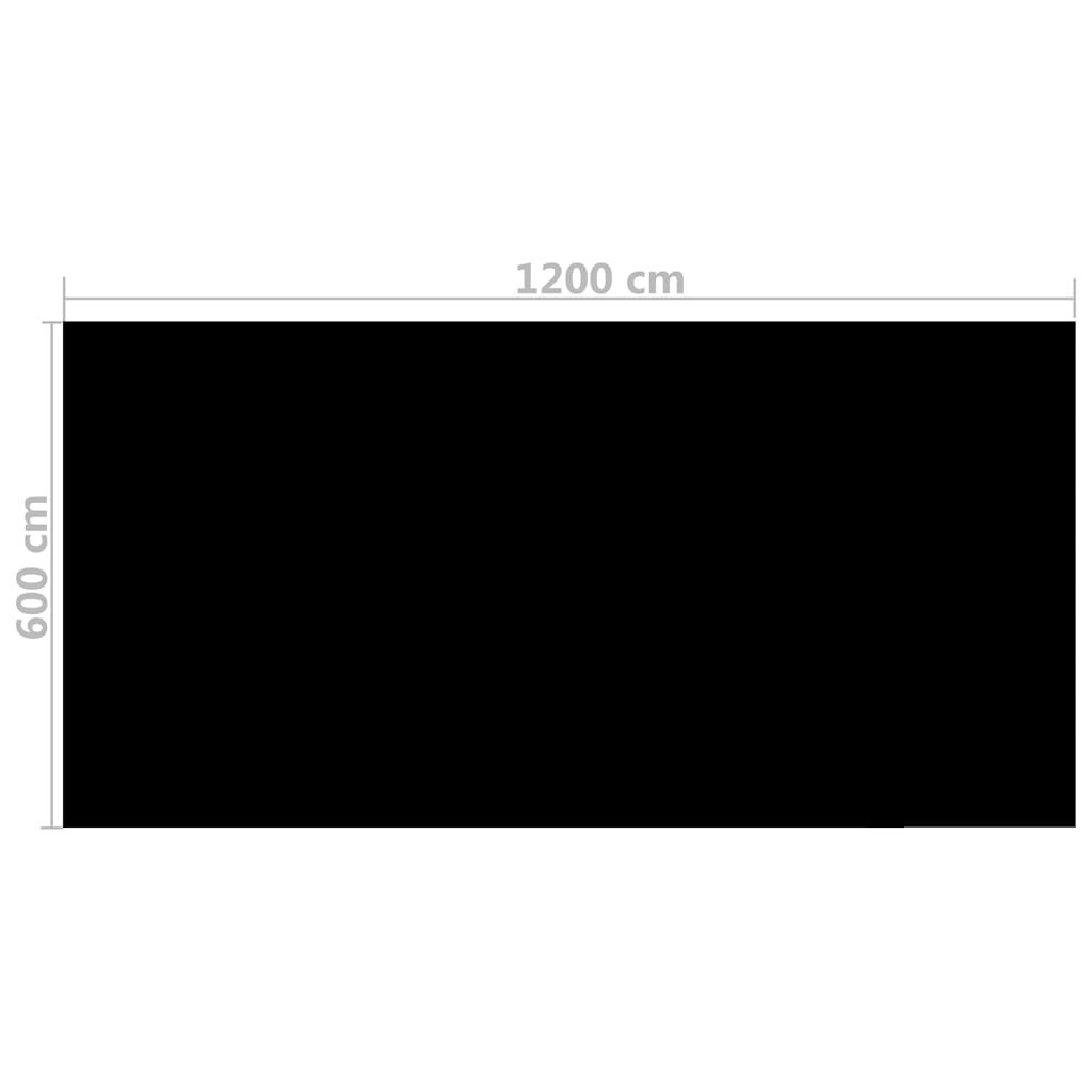 vidaXL Κάλυμμα Πισίνας Ορθογώνιο Μαύρο 1200x600 εκ. από Πολυαιθυλένιο