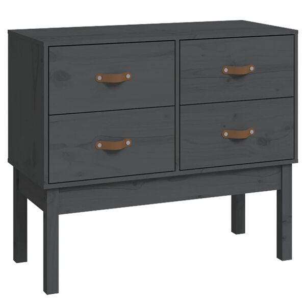 vidaXL Τραπέζι Ντουλάπι Γκρί90x40x78 εκ. από Μασίφ Ξύλο Πεύκου