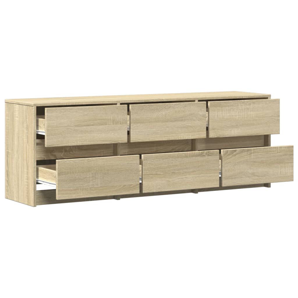 vidaXL Έπιπλο Τηλεόρασης με LED Sonoma Δρυς 140x34x50 εκ. Επεξ. Ξύλο