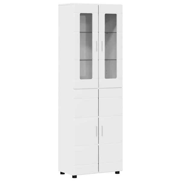 vidaXL Highboard FLORIN &Upsilon;&psi;&eta;&lambda;ή&sigmaf; &gamma;&upsilon;&alpha;&lambda;ά&delta;&alpha;&sigmaf; &lambda;&epsilon;&upsilon;&kappa;ό 60 x 35 x 182 &epsilon;&kappa;.