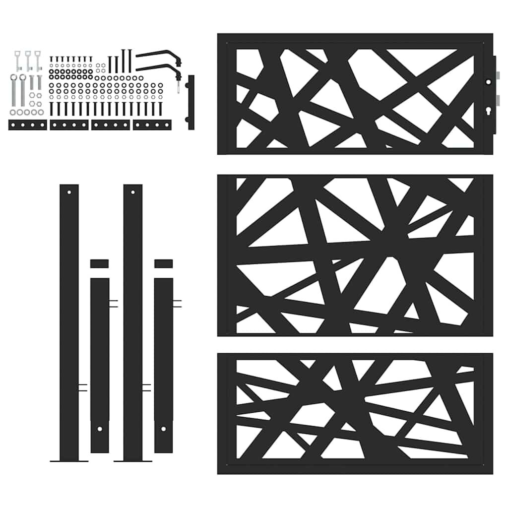 vidaXL Πύλη κήπου Μαύρη 105x130 cm Ατσάλινη ελαφριά σχεδίαση