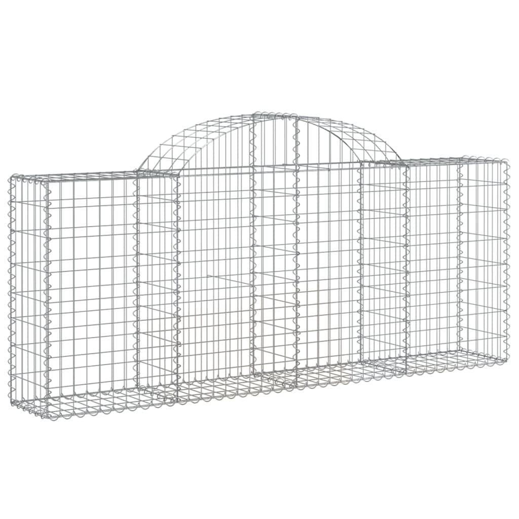 vidaXL Συρματοκιβώτια Τοξωτά 18 τεμ. 200x30x80/100 εκ. Γαλβαν. Ατσάλι