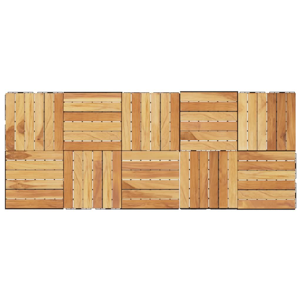 vidaXL Πλακάκια Deck Κάθετο Σχέδιο 10 τεμ. 30x30 εκ. Μασίφ Ξύλο Teak