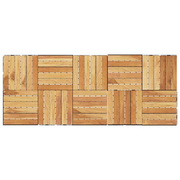 vidaXL Πλακάκια Deck Κάθετο Σχέδιο 10 τεμ. 30x30 εκ. Μασίφ Ξύλο Teak