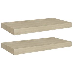 vidaXL Ράφια Τοίχου 2 τεμ. Χρώμα Δρυός 50x23x3,8 εκ. MDF