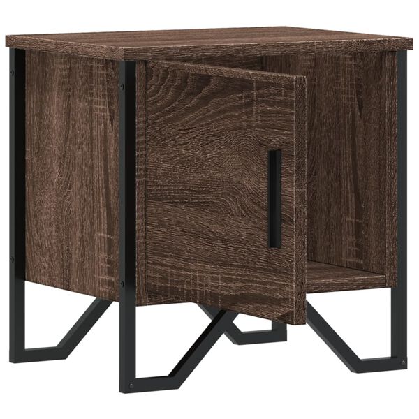 vidaXL Κομοδίνα 2 τεμ. Καφέ Δρυς 40x30x40 εκ. από Επεξεργ. Ξύλο