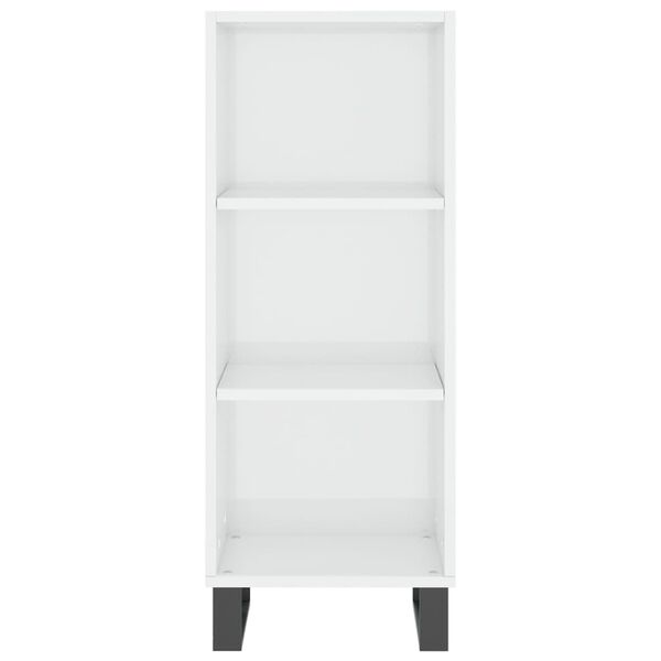vidaXL Ντουλάπι Γυαλ. Λευκό 34,5 x 34 x 180 εκ. από Επεξεργασμένο Ξύλο