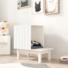 vidaXL Σπίτι Γάτας Λευκό 60 x 36 x 60 εκ. από Μασίφ Ξύλο Πεύκου