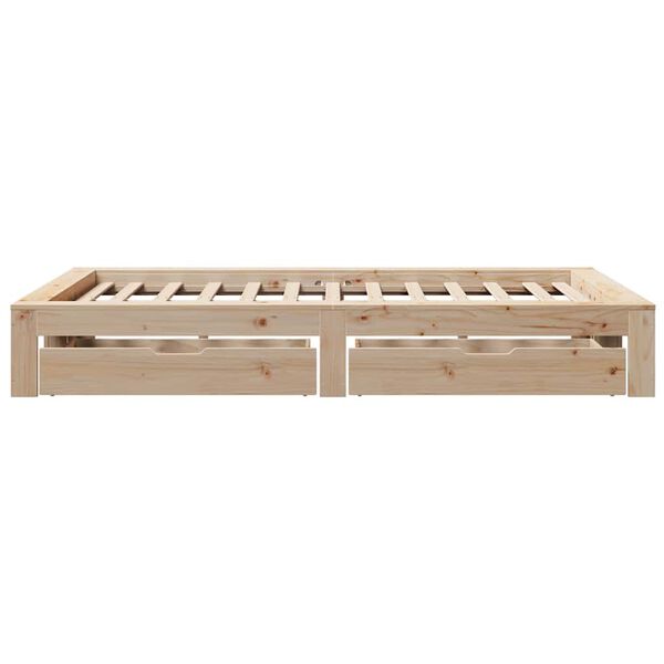 vidaXL Σκελετός Κρεβατιού Χωρίς Στρώμα 135x190 εκ Μασίφ Ξύλο Πεύκου