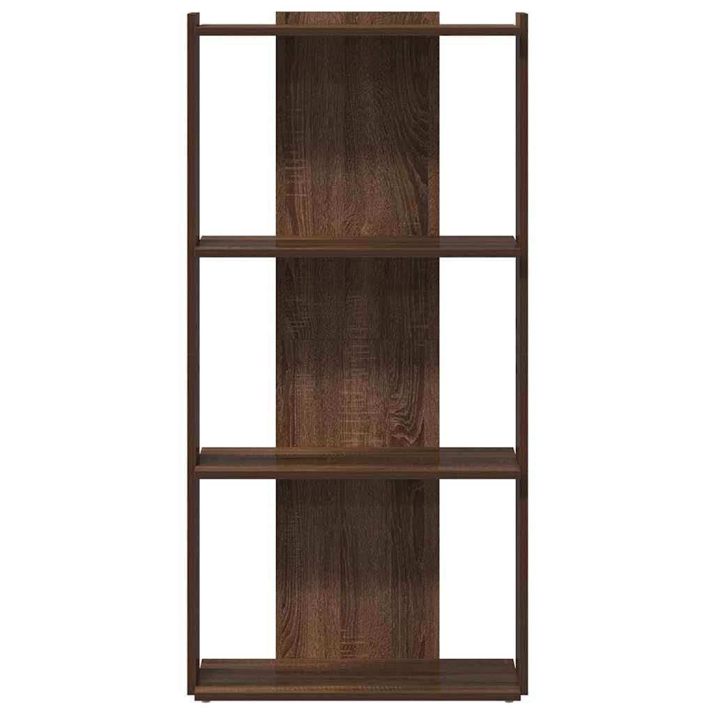 vidaXL Βιβλιοθήκη 3 Επιπέδων Καφέ Δρυς 60 x 30 x 120 εκ. Επεξεργ. Ξύλο