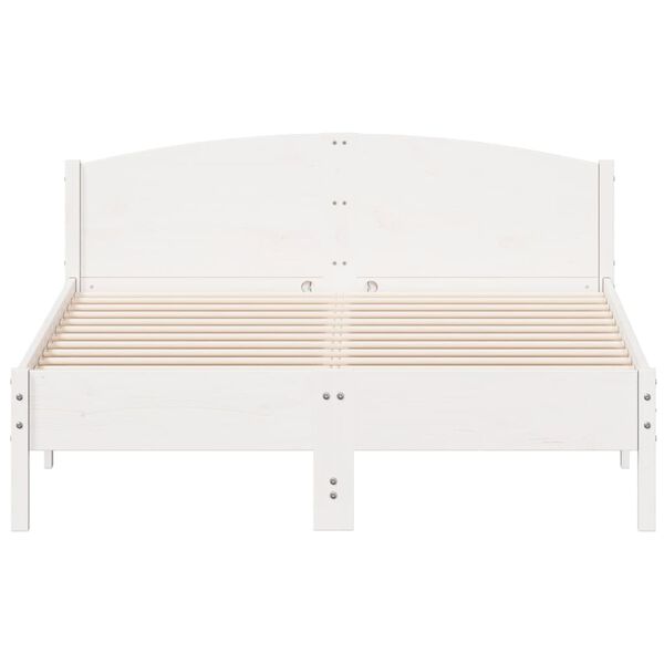 vidaXL Σκελετός Κρεβ. Χωρίς Στρώμα Λευκό 140x200 εκ Μασίφ Πεύκο