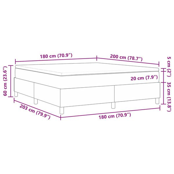 vidaXL Κρεβάτι Box Spring με Στρώμα - Κρέμ, Super King, Υφάσμα Κορντούρα