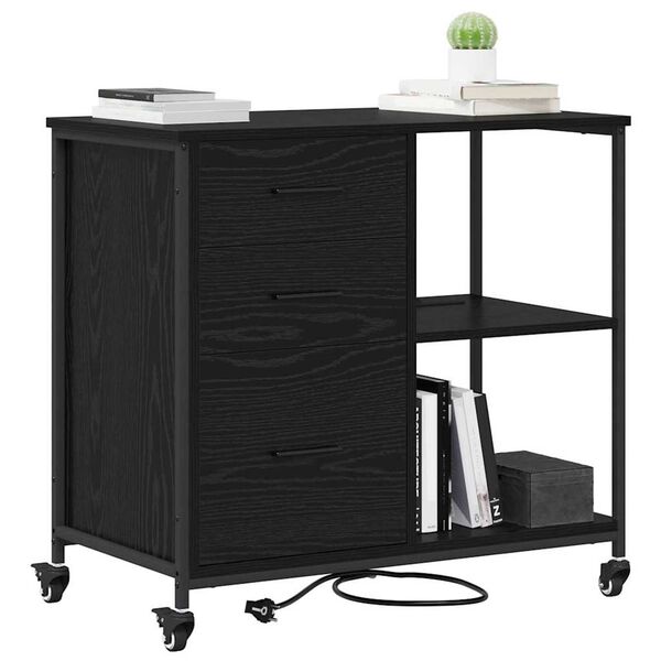 vidaXL Γραφείο Ντουλάπι Μαύρη δρυς 76 x 41 x 72 cm Επεξεργασμένο ξύλο