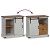 vidaXL Sideboard HALDEN με συρόμενη πόρτα Λευκό 80x40x80 cm μασίφ ξύλο