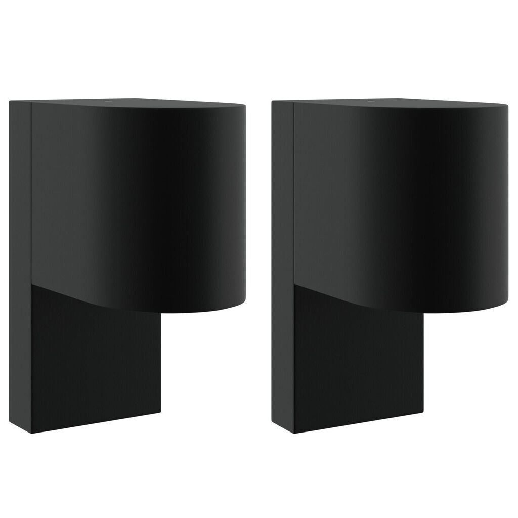 vidaXL Εξωτερικά Φωτιστικά Τοίχου 2 pcs Μαύρο 12 x 7 x 15 εκ.