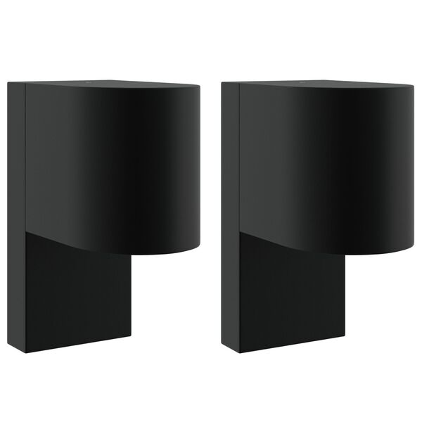 vidaXL Εξωτερικά Φωτιστικά Τοίχου 2 pcs Μαύρο 12 x 7 x 15 εκ.