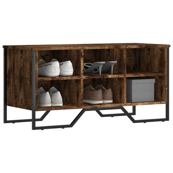 vidaXL Παπουτσοθήκη Καπνιστή Δρυς 90x38x45,5 εκ. από Επεξεργ. Ξύλο