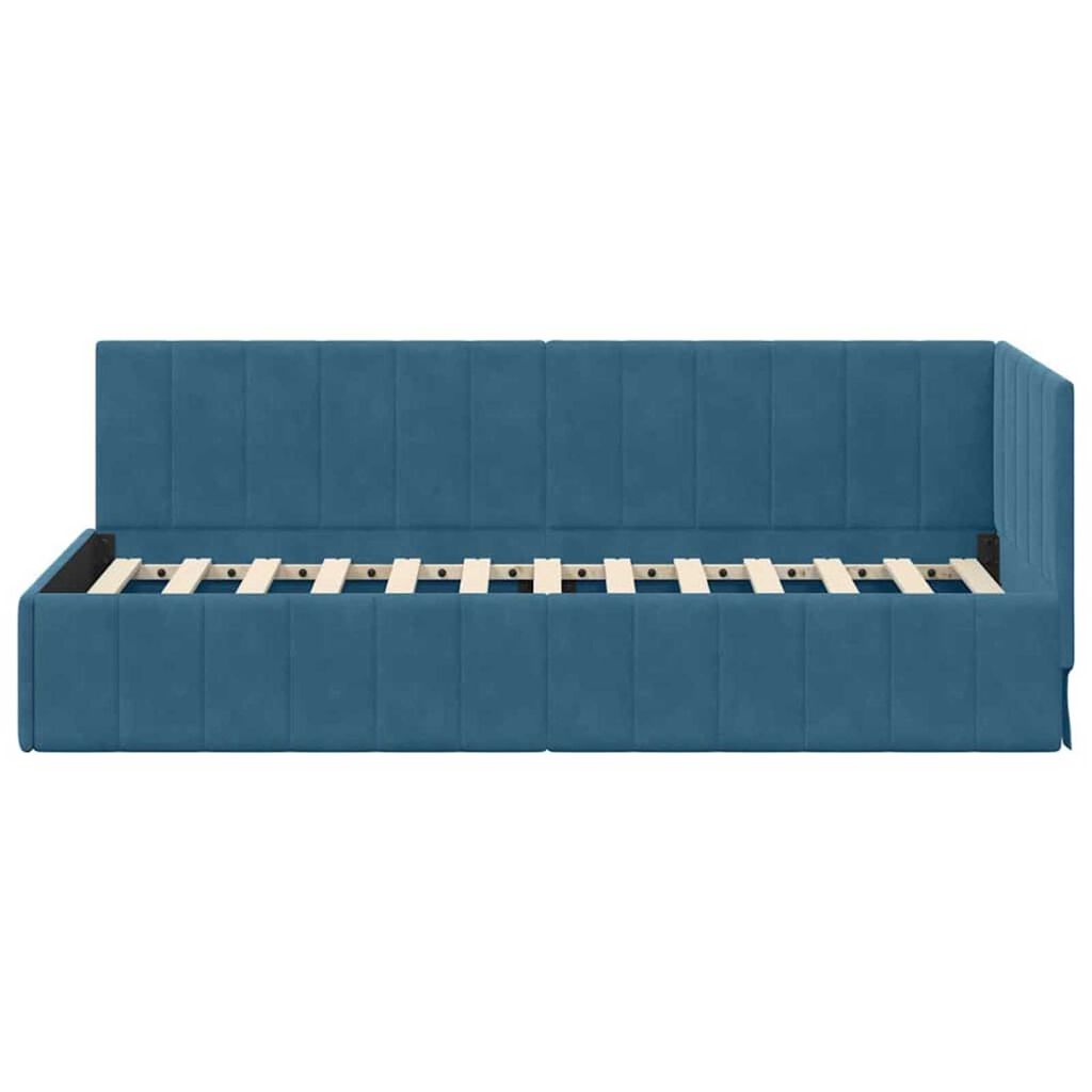 vidaXL Κρεβάτι Γωνίας με κεφαλάρι Μπλε 80 x 200 cm Βελούδο