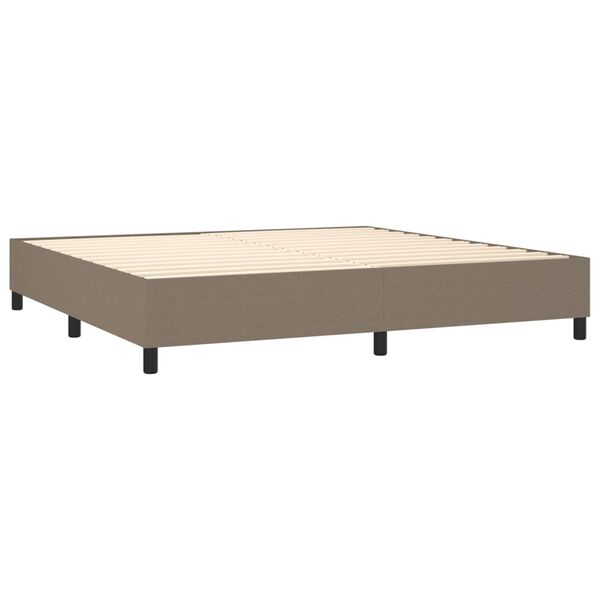 vidaXL &Kappa;&rho;&epsilon;&beta;ά&tau;&iota; Boxspring &mu;&epsilon; &Sigma;&tau;&rho;ώ&mu;&alpha; Taupe 200x200 &epsilon;&kappa;. &Upsilon;&phi;&alpha;&sigma;&mu;ά&tau;&iota;&nu;&omicron;