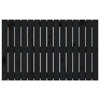 vidaXL Κεφαλάρι Τοίχου Μαύρο 95,5x3x60 εκ. από Μασίφ Ξύλο Πεύκου
