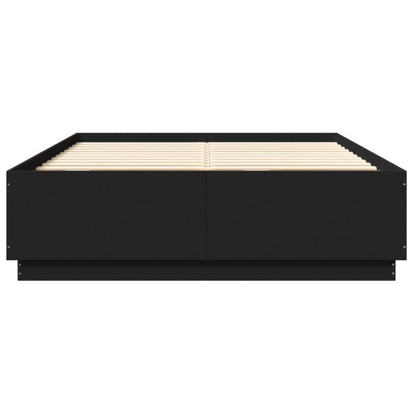vidaXL Πλαίσιο Κρεβατιού Μαύρο 140x200 εκ. Επεξεργ. Ξύλο