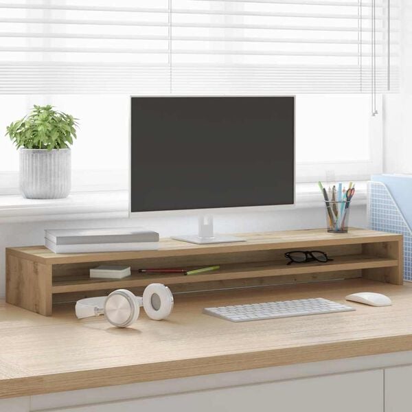 vidaXL Βάση Οθόνης Artisan Δρυς 100x24x13 εκ. από Τεχνητό Ξύλο