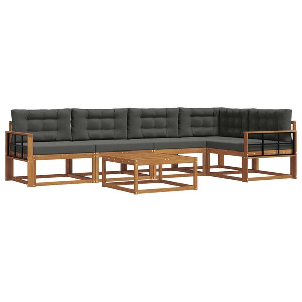 vidaXL &Sigma;&epsilon;&iota;&rho;ά &Kappa;&alpha;&nu;&alpha;&pi;έ &Epsilon;&xi;&omega;&tau;&epsilon;&rho;&iota;&kappa;&omicron;ύ &mu;&epsilon; &mu;&alpha;&xi;&iota;&lambda;ά&rho;&iota; 6 pcs &Phi;&upsilon;&sigma;&iota;&kappa;ό &kappa;&alpha;&iota; &Alpha;&nu;&theta;&rho;&alpha;&kappa;ί