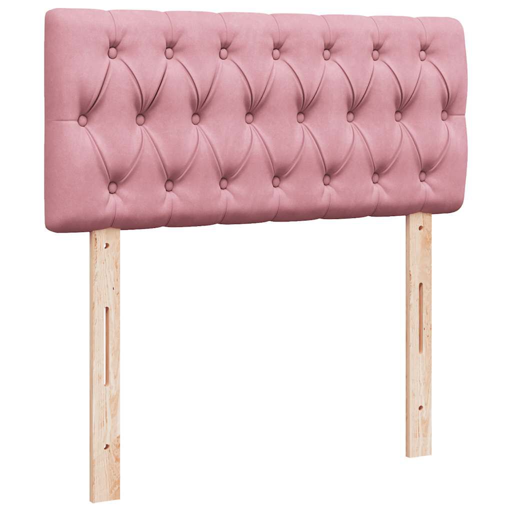 vidaXL Κρεβάτι Boxspring με Στρώμα Ροζ 100x200 εκ. Βελούδινο