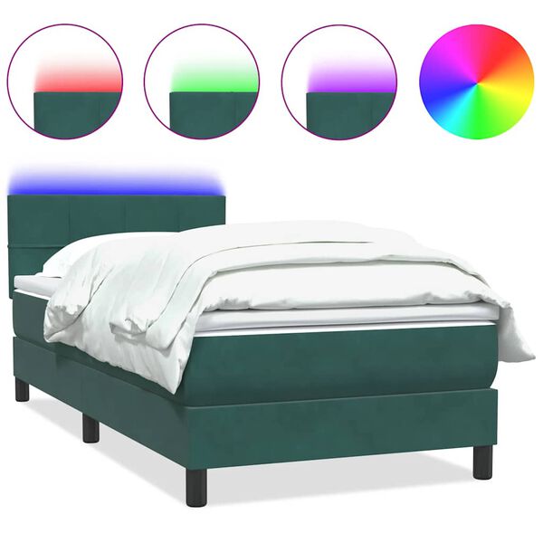 vidaXL &Kappa;&rho;&epsilon;&beta;ά&tau;&iota; Boxspring &mu;&epsilon; &Sigma;&tau;&rho;ώ&mu;&alpha; & LED &Sigma;&kappa;&omicron;ύ&rho;&omicron; &pi;&rho;ά&sigma;&iota;&nu;&omicron; 80x210 cm Velvet