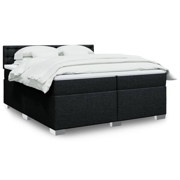 vidaXL &Kappa;&rho;&epsilon;&beta;ά&tau;&iota; Boxspring &mu;&epsilon; &Sigma;&tau;&rho;ώ&mu;&alpha; &Mu;&alpha;ύ&rho;&omicron; 200x200 &epsilon;&kappa;. &Upsilon;&phi;&alpha;&sigma;&mu;ά&tau;&iota;&nu;&omicron;