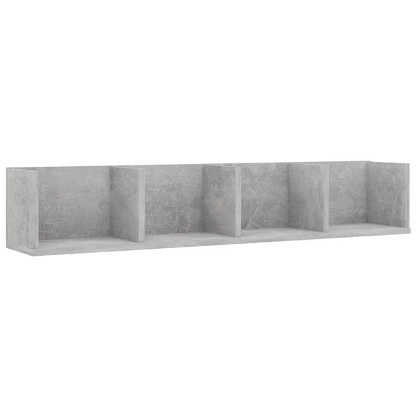 vidaXL Ράφι Τοίχου για CD Γκρι Σκυροδέματος 100x18x18 εκ. Επεξ. Ξύλο