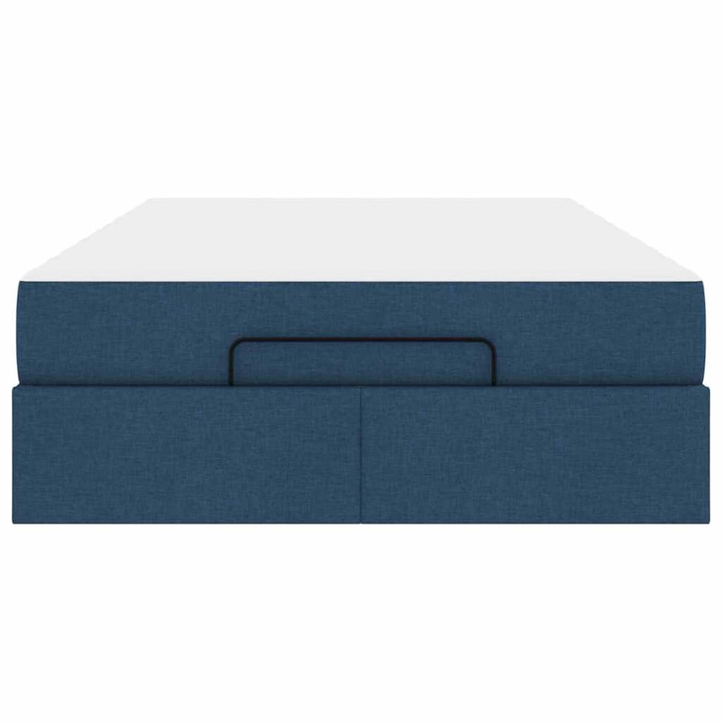 vidaXL Σκελετός Κρεβατιού με στρώμα Μπλε 120 x 200 cm ύφασμα