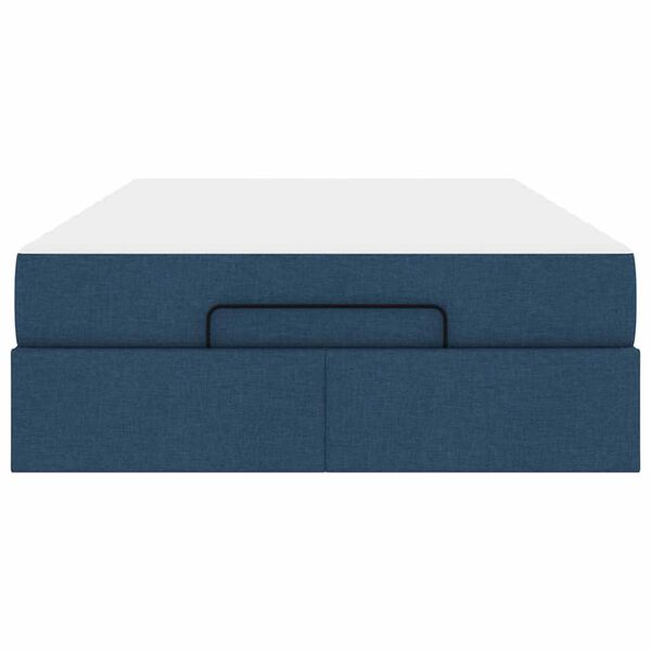 vidaXL Σκελετός Κρεβατιού με στρώμα Μπλε 120 x 200 cm ύφασμα