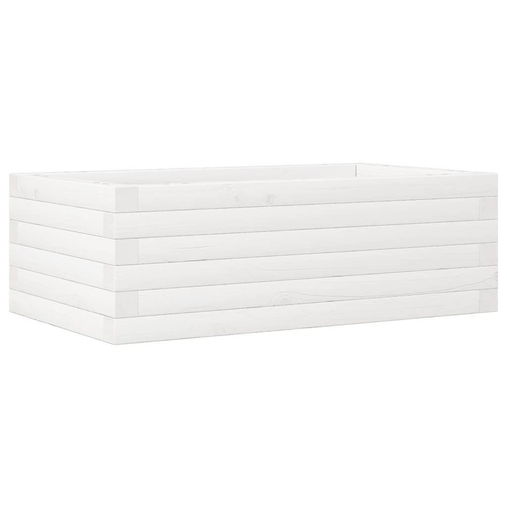vidaXL Ζαρντινιέρα Κήπου Λευκή 70x40x23 εκ. από Μασίφ Ξύλο Πεύκου