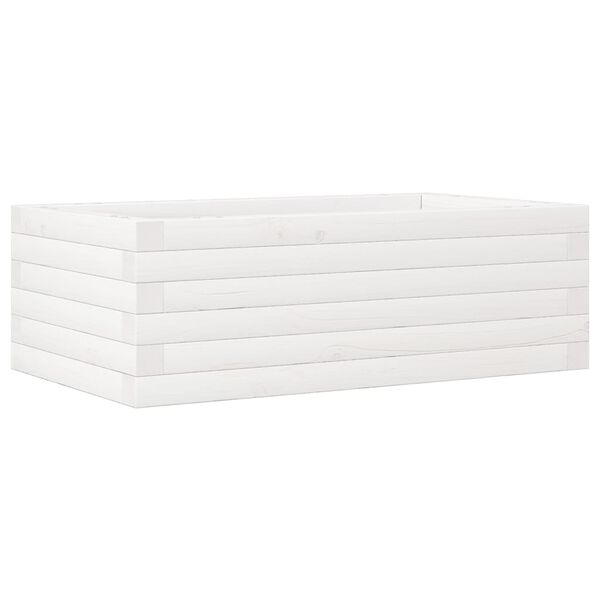 vidaXL Ζαρντινιέρα Κήπου Λευκή 70x40x23 εκ. από Μασίφ Ξύλο Πεύκου