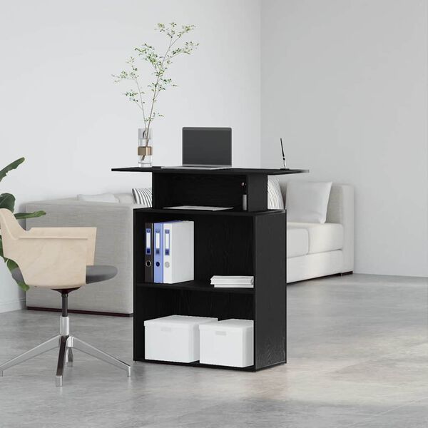 vidaXL Γραφείο Υποδοχής Μαύρο 100x40x104 εκ. από Τεχνητό Ξύλο