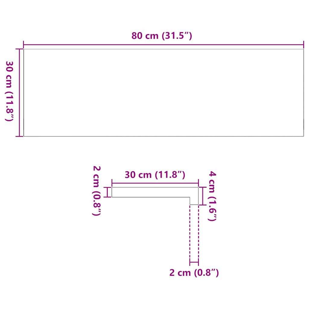 vidaXL Πατάκια Σκάλας 8 τεμ. Σκούρο Καφέ 80x30x2 cm Ξύλο Δρυός