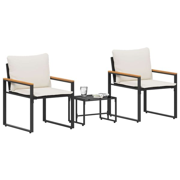 vidaXL &Sigma;ύ&nu;&omicron;&lambda;&alpha; &epsilon;&pi;ί&pi;&lambda;&omega;&nu; &mu;&epsilon; &mu;&alpha;&xi;&iota;&lambda;ά&rho;&iota; 3 pcs &Mu;&alpha;ύ&rho;&omicron; &kappa;&alpha;&iota; &Kappa;&rho;&epsilon;&mu; &Lambda;&epsilon;&upsilon;&kappa;ό &Rho;&alpha;&tau;ά&nu;