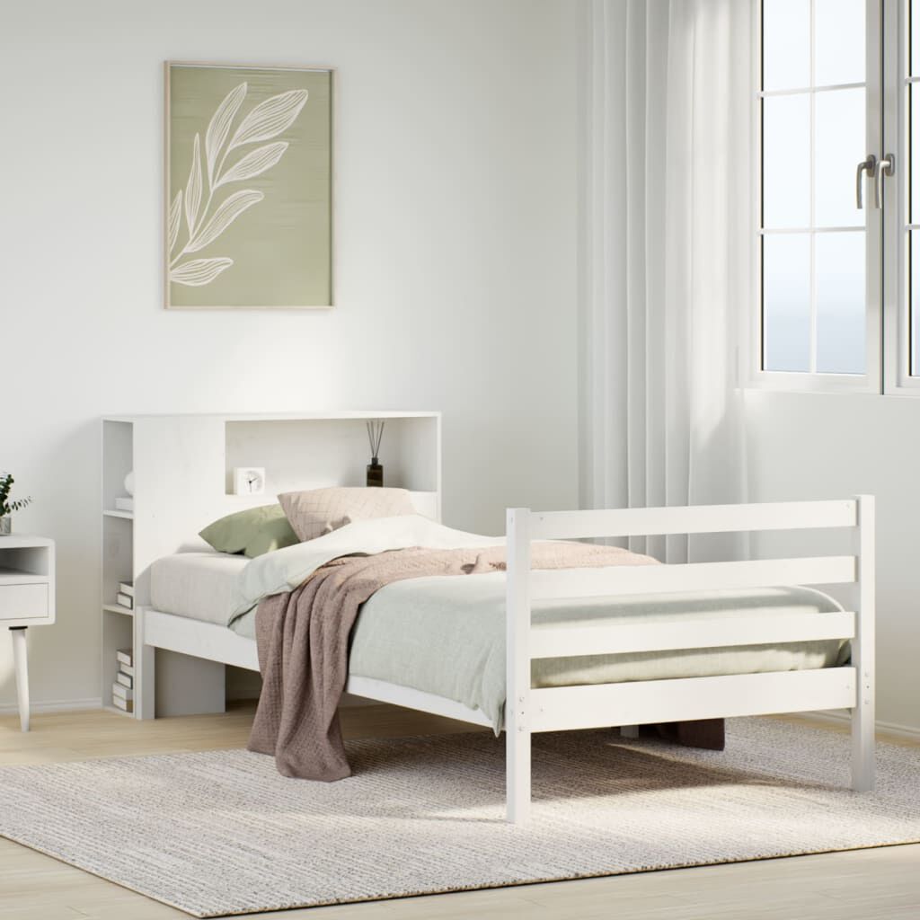 vidaXL Κρεβάτι Βιβλιοθήκη Χωρίς Στρώμα 90x200 εκ Μασίφ Ξύλο Πεύκου