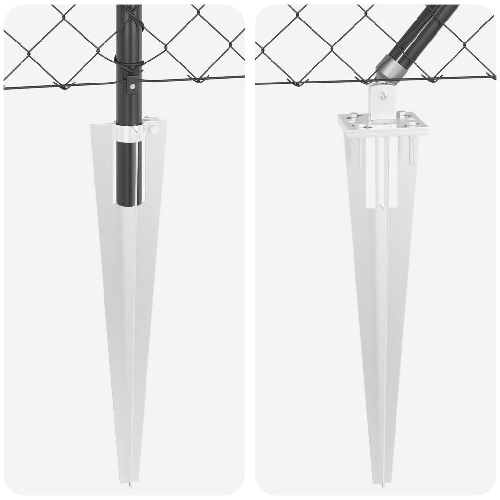 vidaXL Σετ Στύλων Φράχτη Γκρι 1.2 x 10 m Επικαλυμμένος Χάλυβας