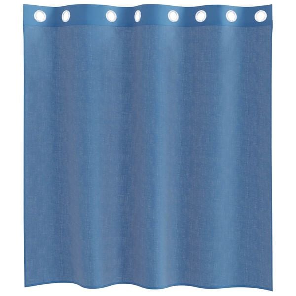 vidaXL Voile κουρτίνες με ροδέλες 2 τεμάχια Μπλε Ρουά