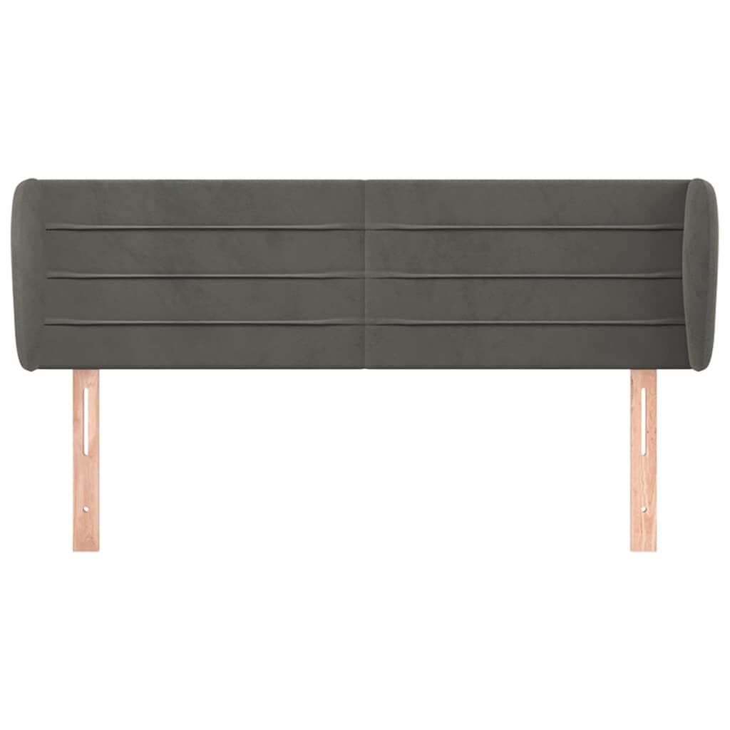 vidaXL Κεφαλάρι με Πτερύγια Σκούρο Γκρι 147x23x78/88 εκ. Βελούδινο