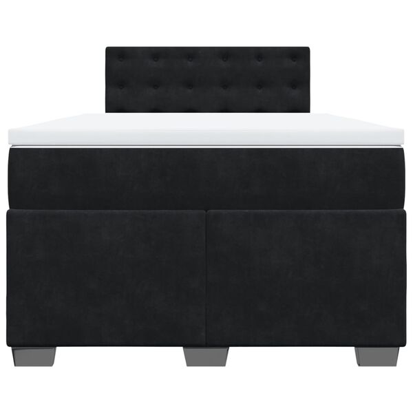 vidaXL Κρεβάτι Boxspring με Στρώμα Μαύρο 120 x 200 εκ. Βελούδινο