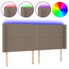 vidaXL &Kappa;&epsilon;&phi;&alpha;&lambda;ά&rho;&iota; &Kappa;&rho;&epsilon;&beta;&alpha;&tau;&iota;&omicron;ύ LED Taupe 203x16x118/128 &epsilon;&kappa;. &Upsilon;&phi;&alpha;&sigma;&mu;ά&tau;&iota;&nu;&omicron;