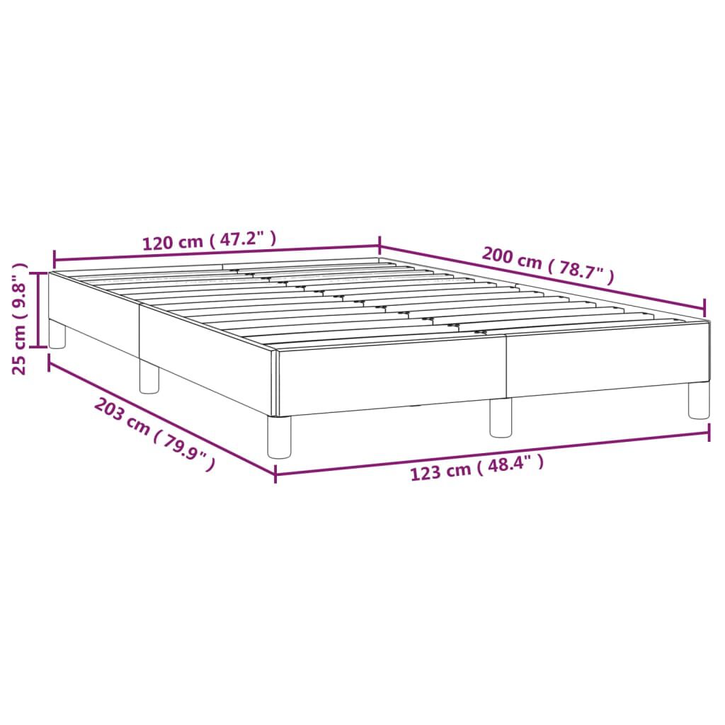 vidaXL Πλαίσιο κρεβατιού χωρίς στρώμα μπλε 120x200cm ύφασμα