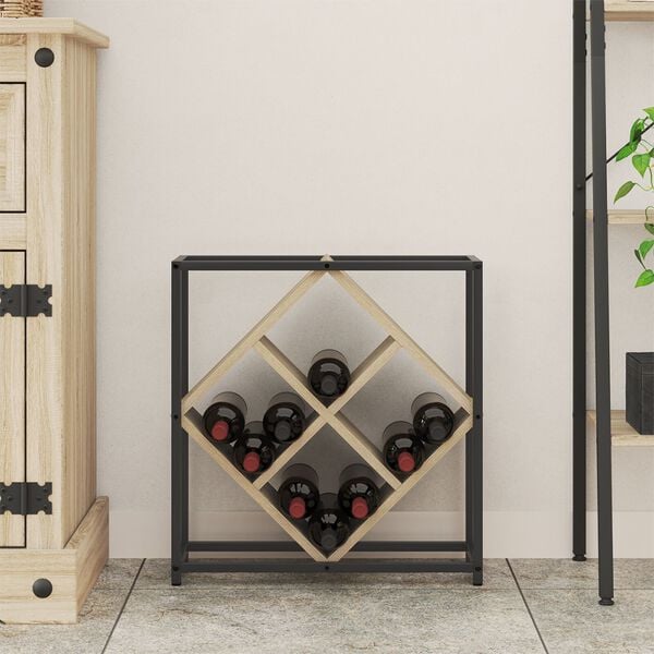 vidaXL Ράφι κρασιών Sonoma Oak 51x18x52,5 εκ. Κατασκευασμένο από ξύλο με επεξεργασία