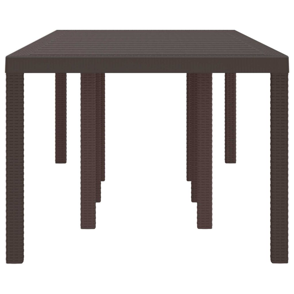 vidaXL Τραπέζι Κήπου Καφέ 250x100x73 cm Πολυ Ράτταν