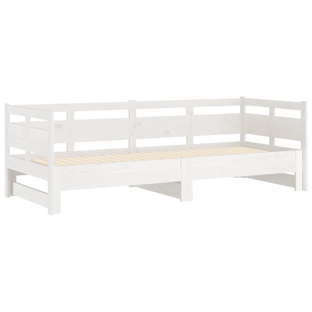 vidaXL Καναπές Κρεβάτι Συρόμενος Λευκός 2x(90x190) εκ. από Μασίφ Πεύκο